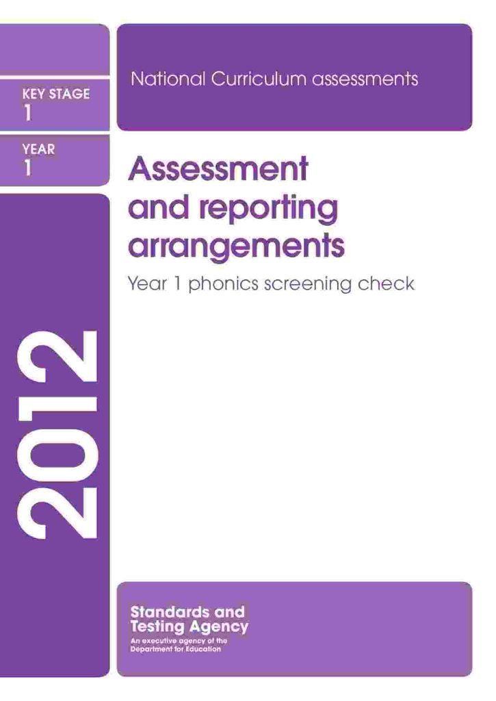 2012 phonics check Assessment and reporting arrangements​