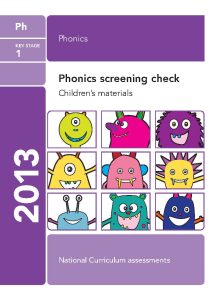 2013 KS1 Phonics Screening Check Materials - Year 1