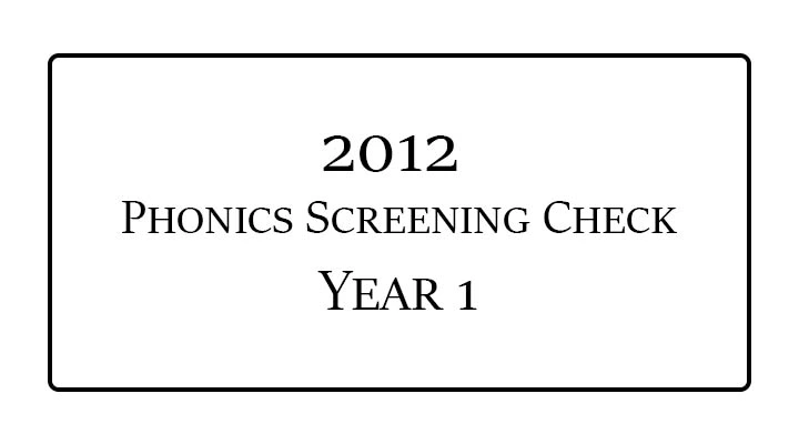 2012 phonics screening check materials year 1
