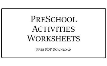 Preschool Activities Worksheets PDF