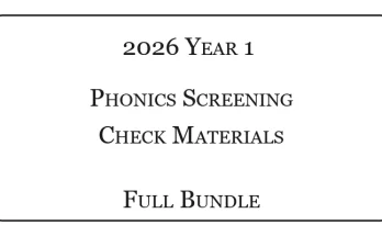 2026 Year 1 Phonics Screening Check Materials